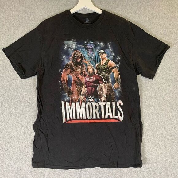 WWE Men’s Size Large Immortals Graphic Game T Shirt Black Short Sleeve Casual - Picture 1 of 8